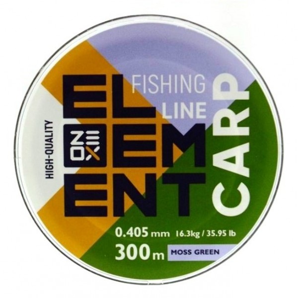 Волосінь для лову риби, ZEOX Element Carp Moss Green, 300м, перетин 0,405мм